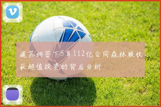 道苏姆签下5年112亿合同森林狼收获超值投资的背后分析
